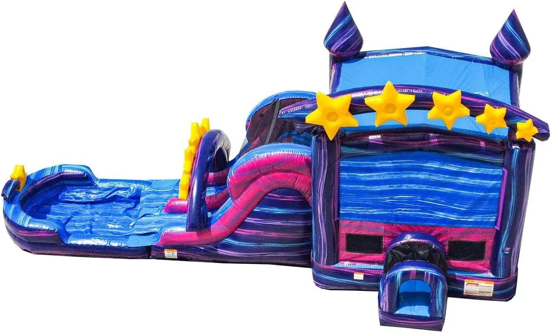 Commercial Grade Bounce House Water Slide with Deep Pool and Dual Lane B82354