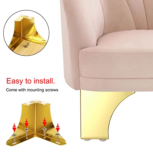 4Pcs 10CM/4 Inch Metal Furniture Sofa Cabinet Legs with Mounting Screws, Silver M726