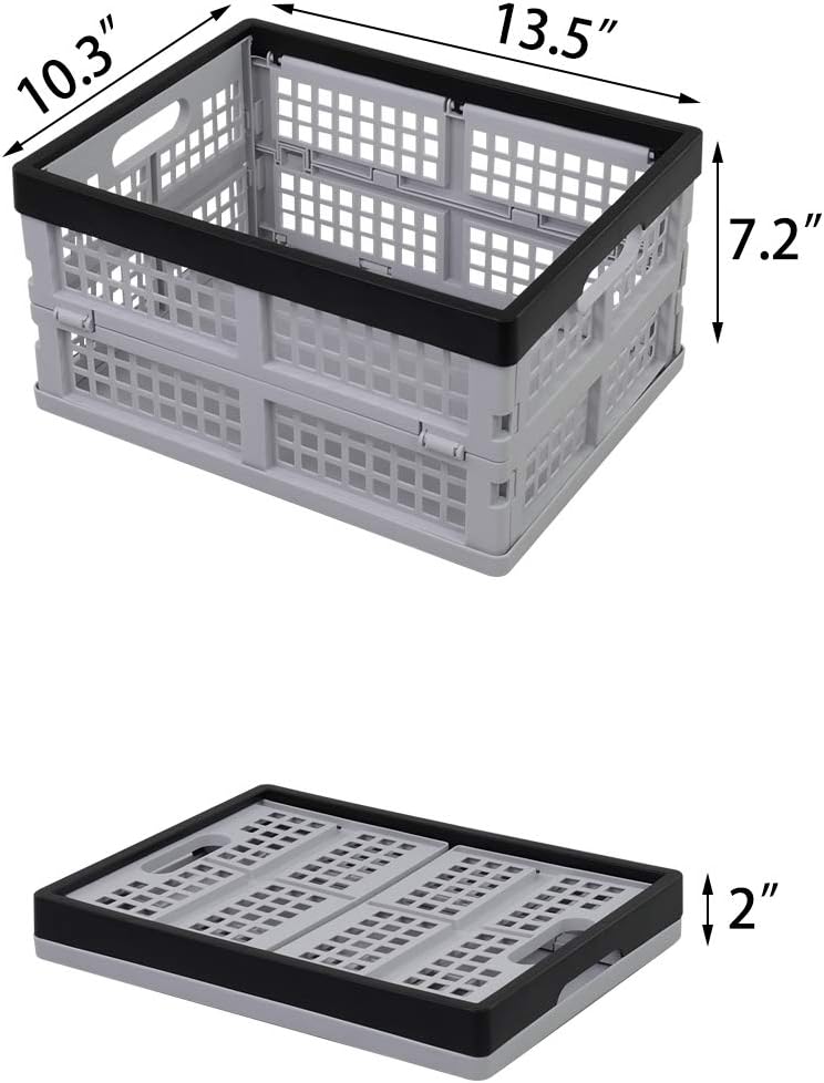 16 L Plastic Collapsible Storage Crate, 3 Packs U14954