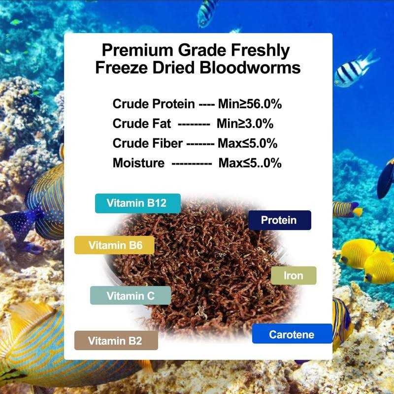Freeze Dried Blood Worms Aquarium Fish Food C868845