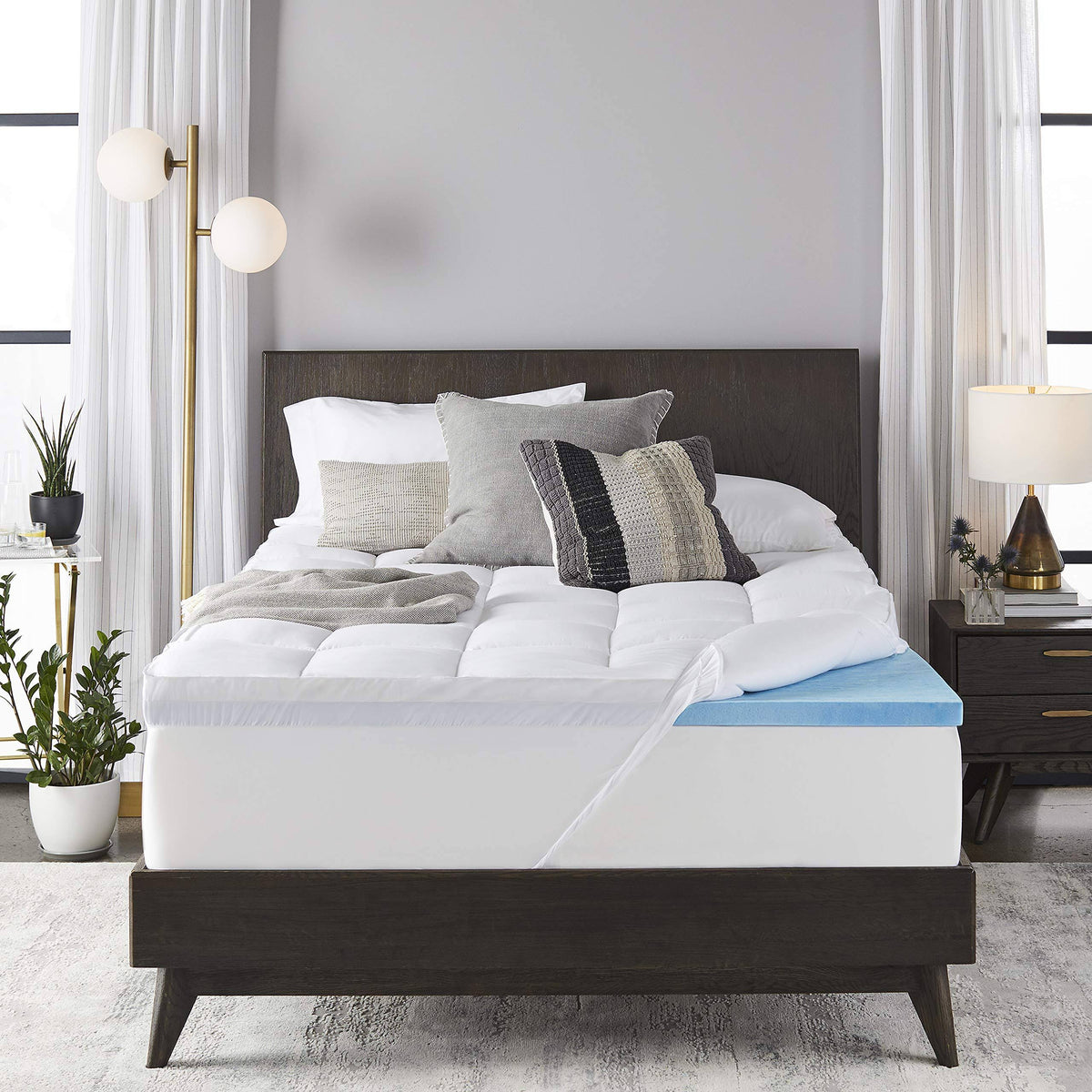 4-Inch Dual Layer Gel Memory Foam Mattress Topper, Full P727173