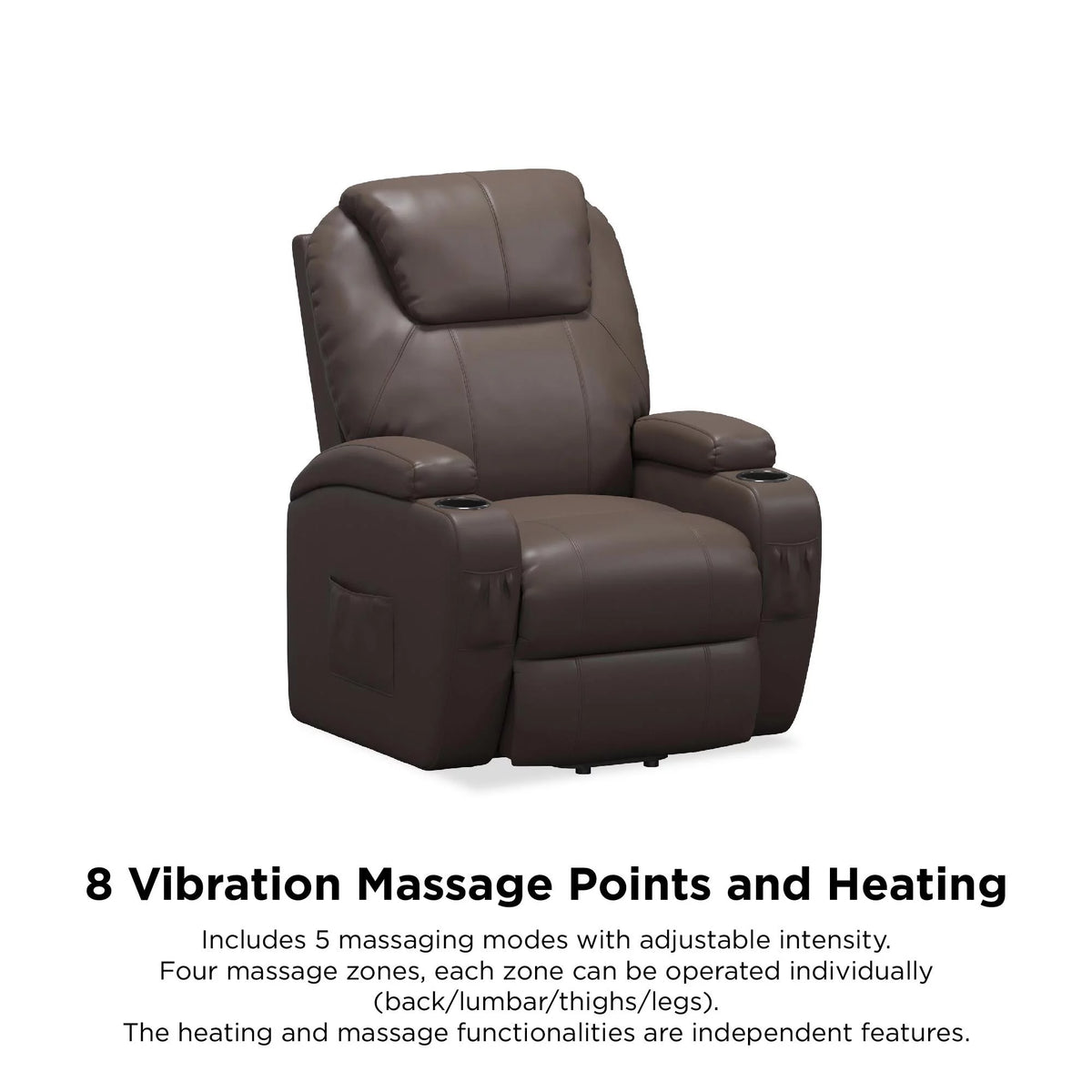 Brown Faux Leather Power Lift Recliner B4524