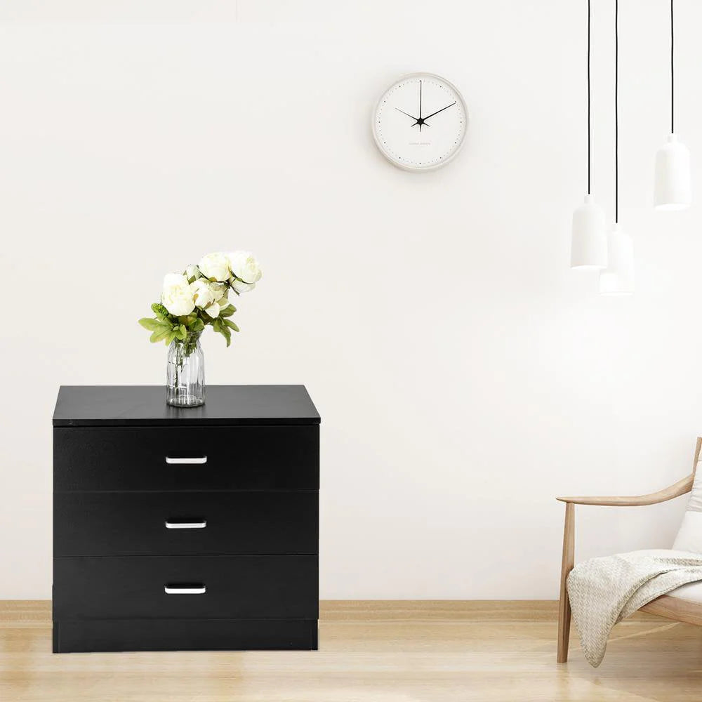 Wooden 3 Drawer Nightstand W9328