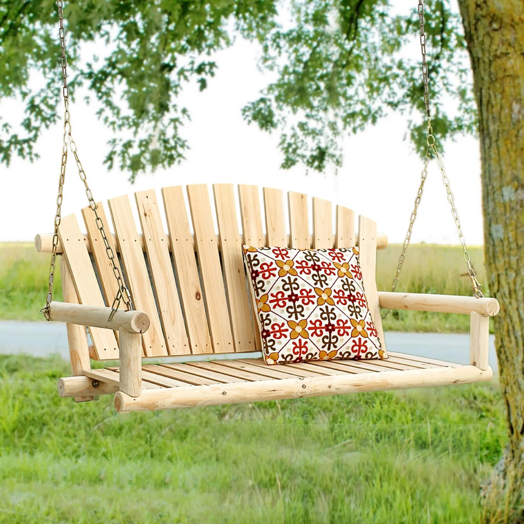 Unfinished Wood Porch Swing with Chains B75668