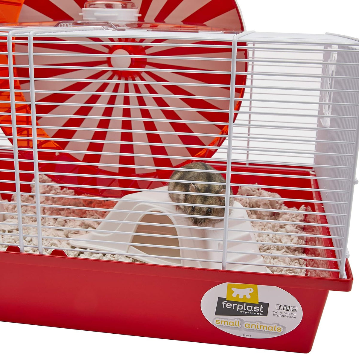 Modular Hamster Cage with 11.75-Inch Exercise Wheel, 19.7L x 13.8W x 9.8H Inches X2855