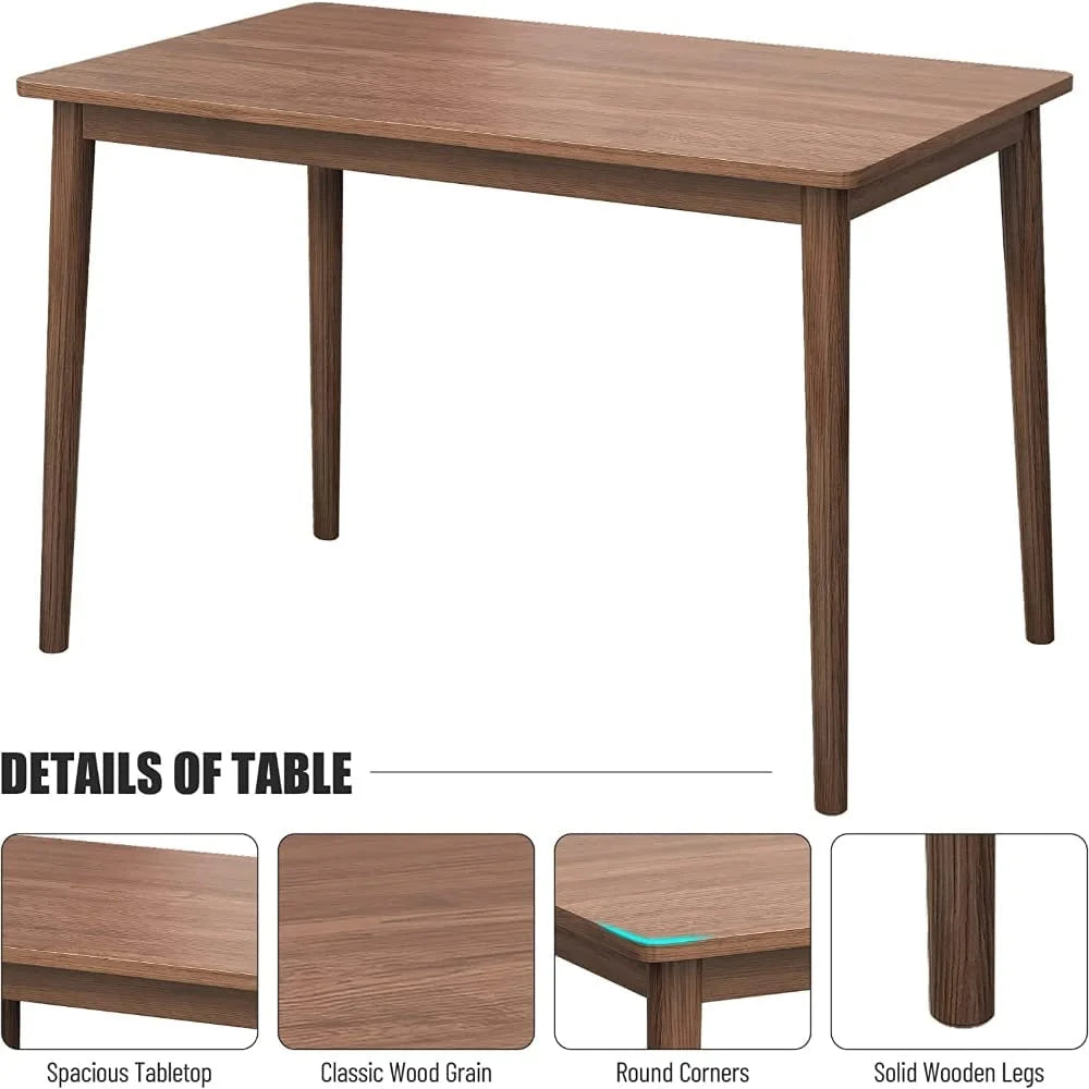 Rubber Wood Dining Table with 2 Benches and 2 Chairs M769