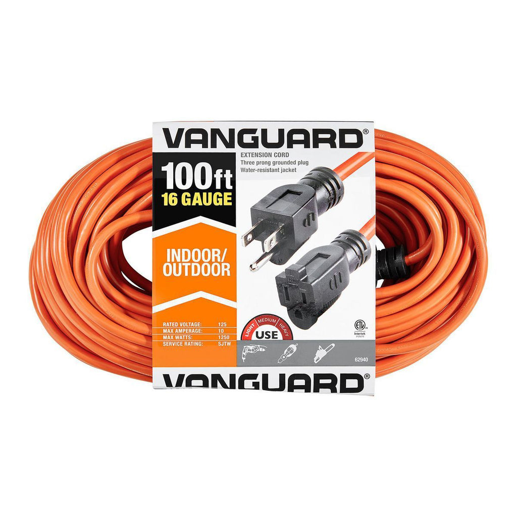 Orange 100 ft. 16/3 Gauge Indoor/Outdoor Extension Cord Q58651