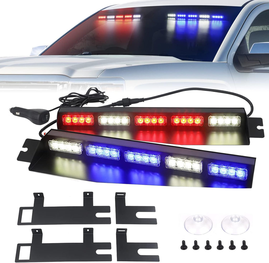 34 inches 40 LED Green White Strobe Light Bar for Trucks Q6595