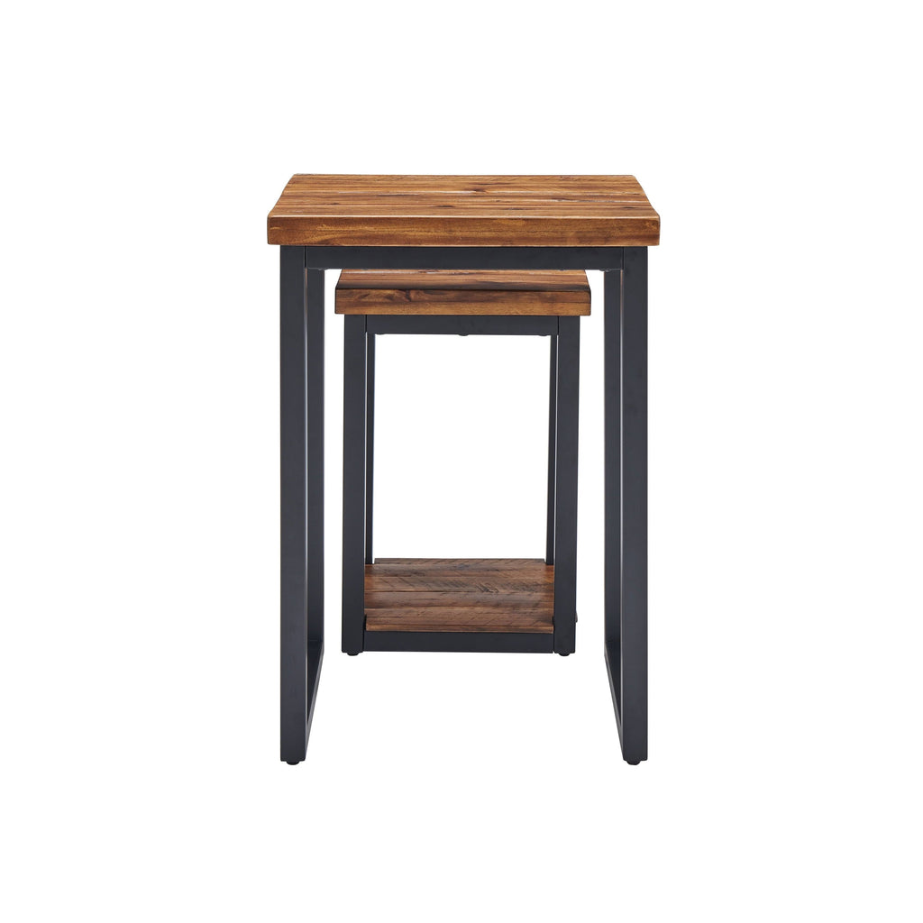 Rustic Wood Nesting End Tables (Set of 2) B821159