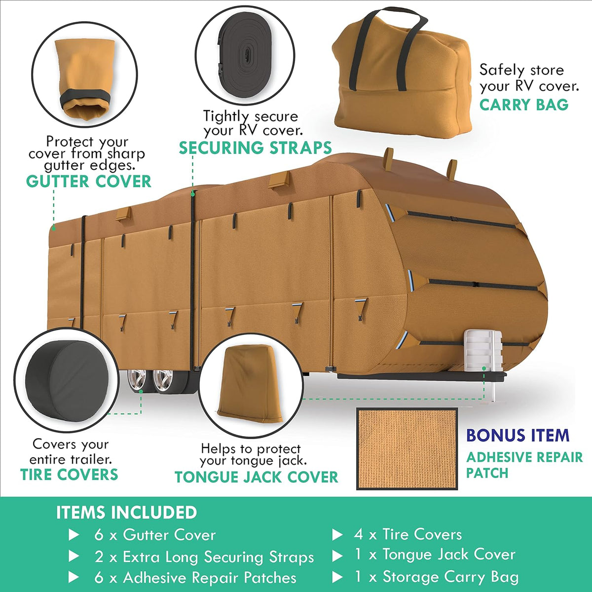 22’-24’ RV & Trailer Covers with Storage Bag N96518