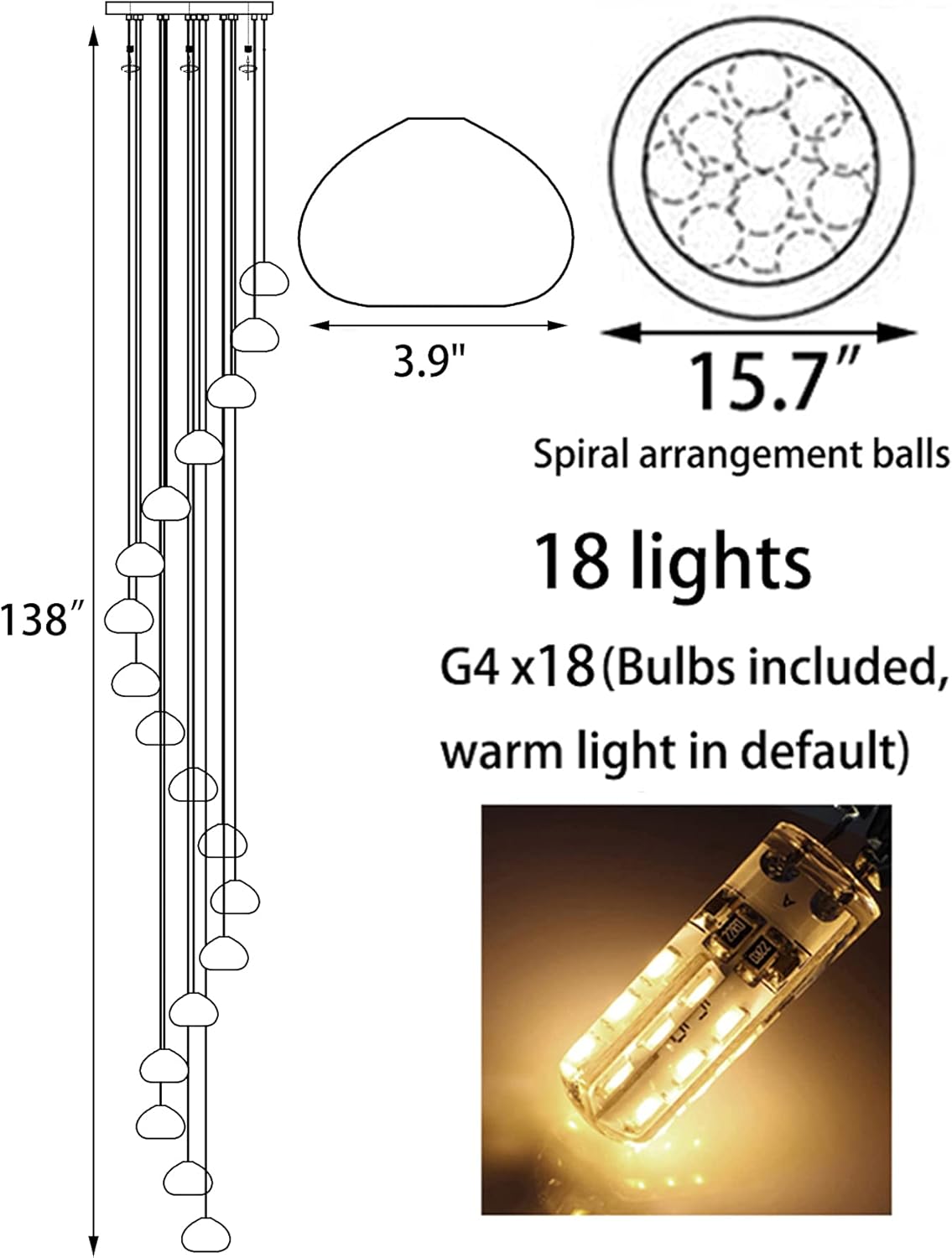 18 Lights Crystal Chandelier Pendant Light Fixture U893