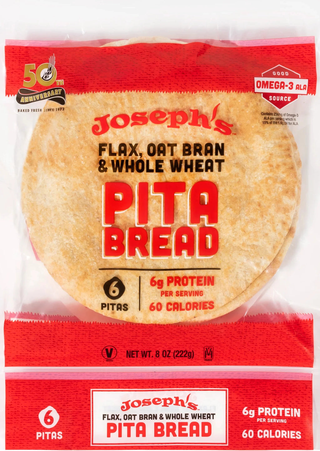 Low Net Carb Flax Pita Bread 6 Pack C1593