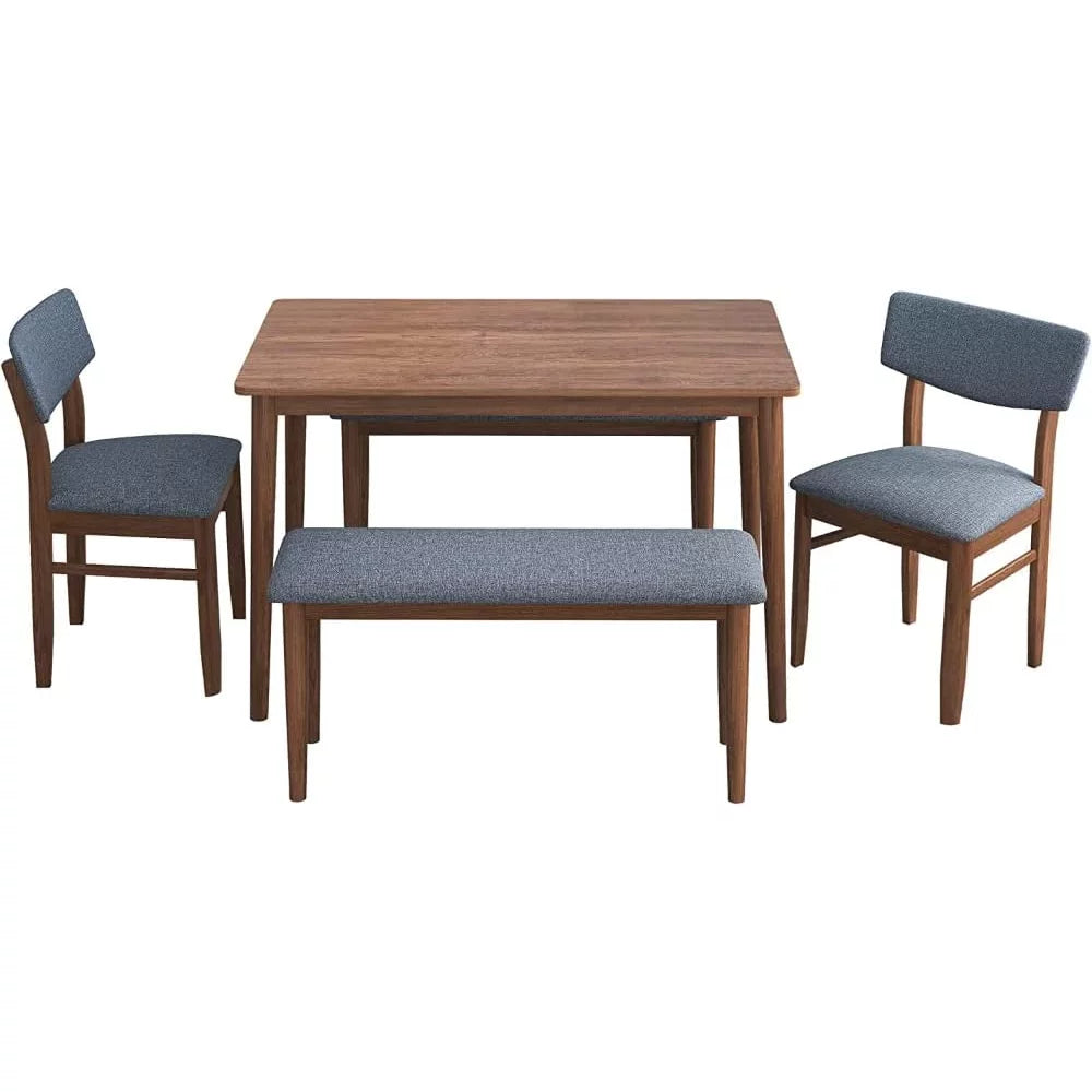 Rubber Wood Dining Table with 2 Benches and 2 Chairs M769
