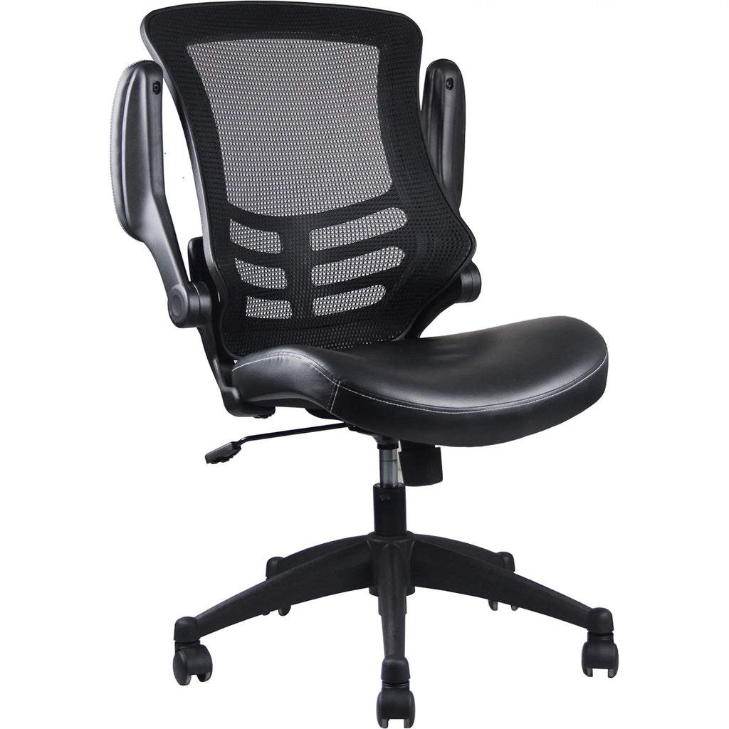 Black Mid-Back Mesh Office Chair with Adjustable Arms P35824