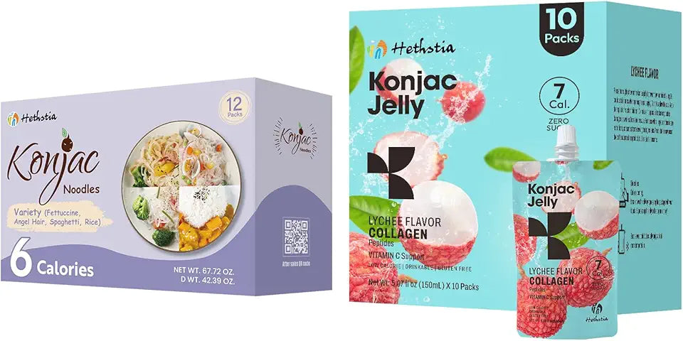 Lychee Konjac Jelly and Konjac Noodles Variety Gluten Free 22 Packs V234