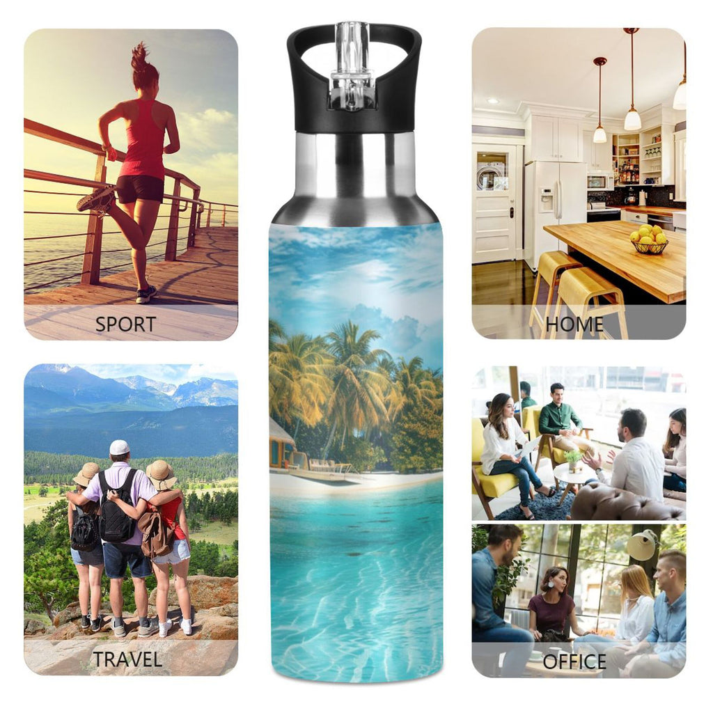20 oz Insulated Stainless Steel Water Bottle with Straw Lid F9960