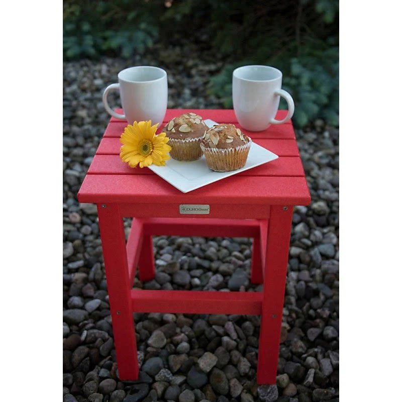 Bright Red Square Side Table N653309