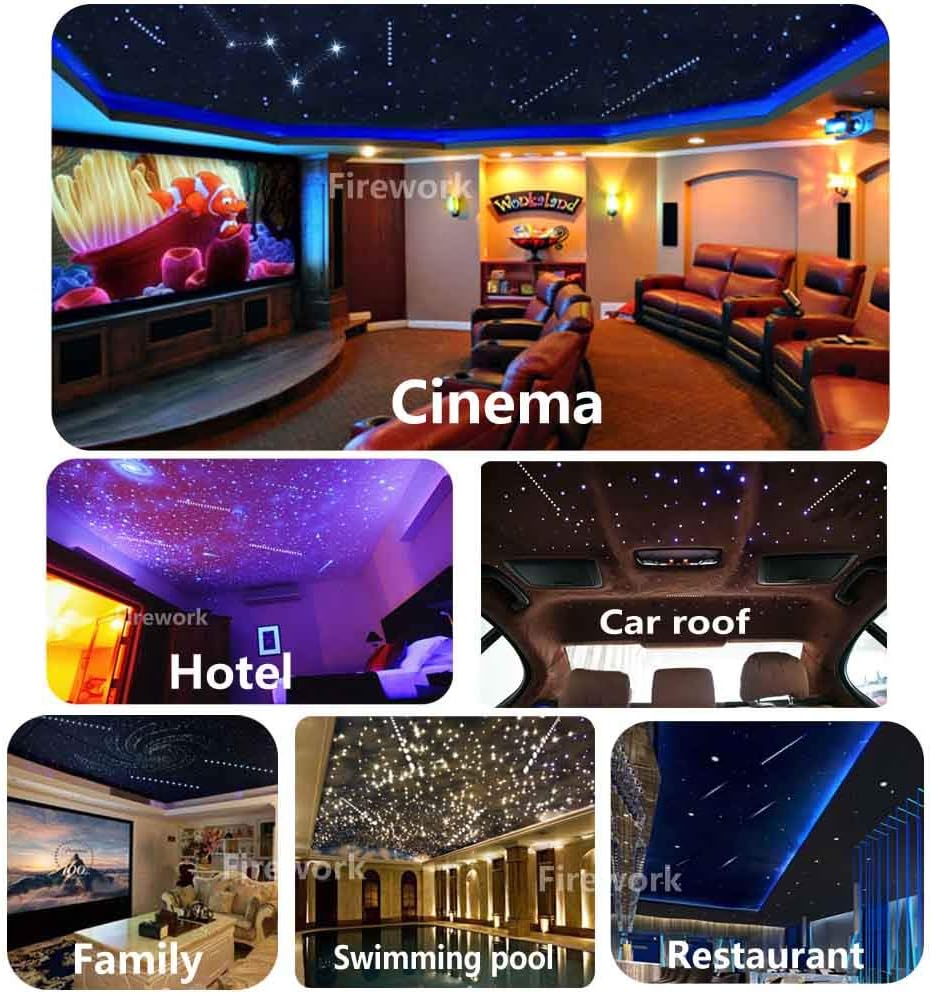 550pcs 0.03in 13.1ft Bluetooth Fiber Optic Star Ceiling Light Kit Z8749