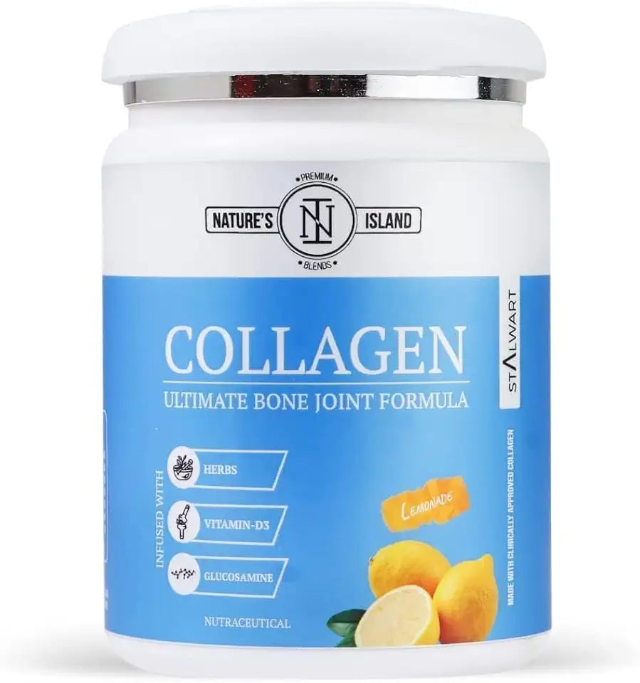 Collagen Bone Joint Support Supplement Powder with Vitamin d3, Glucosamine, Boswellia, Hadjod, Lemon, 250Gm I249320