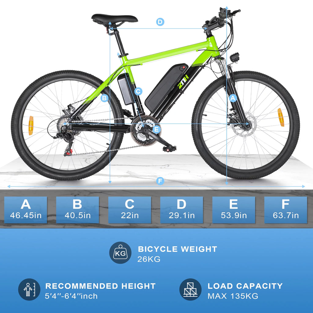Electric Mountain Bike 350W 21 Speed Black L365564
