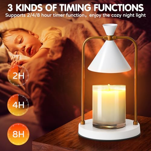 White Dimmable Candle Warmer Lamp with 2 Bulbs O23125