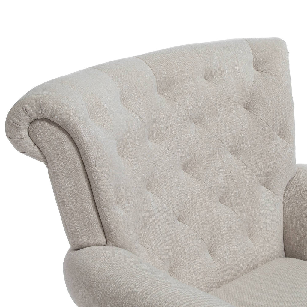 Light Beige Tufted Fabric Club Chair A427