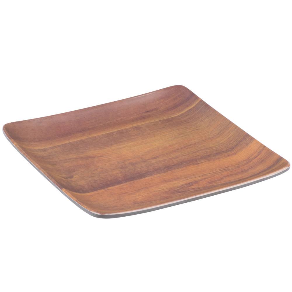 Acacia Woodgrain Melamine Tray - 12/Case M641942