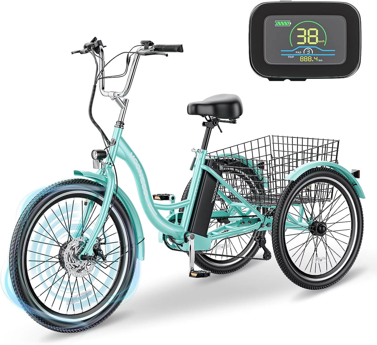 26" 7 Speed 350W Electric Tricycle V63310