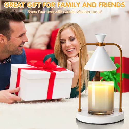White Dimmable Candle Warmer Lamp with 2 Bulbs O23125
