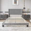 Upholstered Bed Frame with Headboard Wood Slat Full W714551