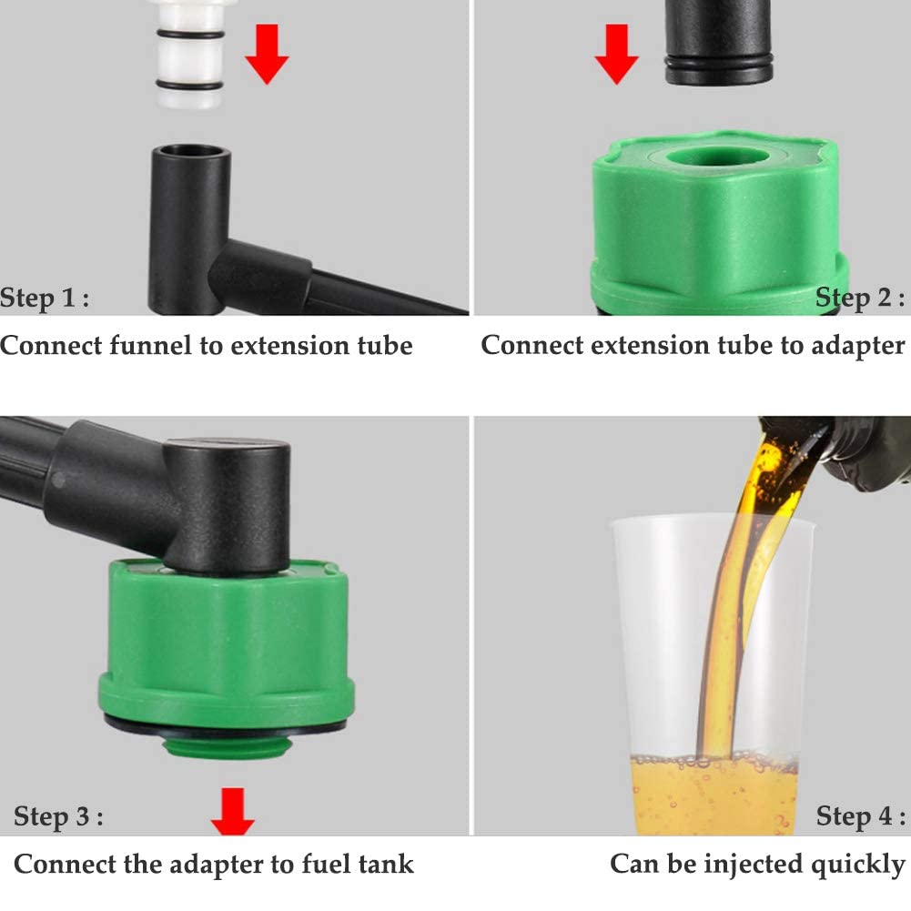 Oil Funnel Set 10Pcs Universal Car Engine Oil Funnel Adaptor Kit with Swivel Offset Extension Tube Pack of 2 V350840