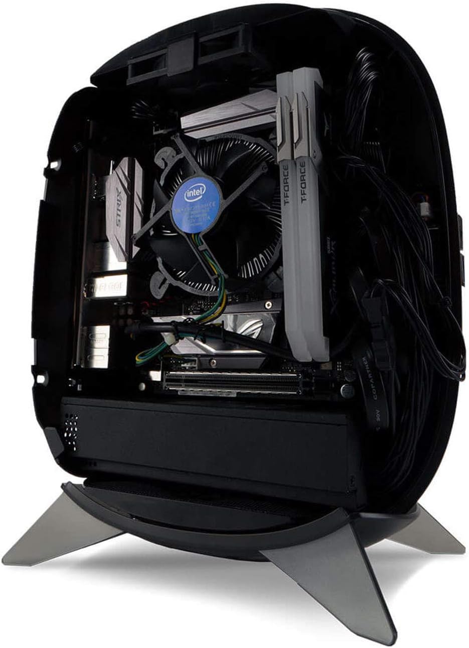 Mini-ITX Tower Case with 200W 80 Plus Gold Power Supply and Tempered Glass Top Panel B802