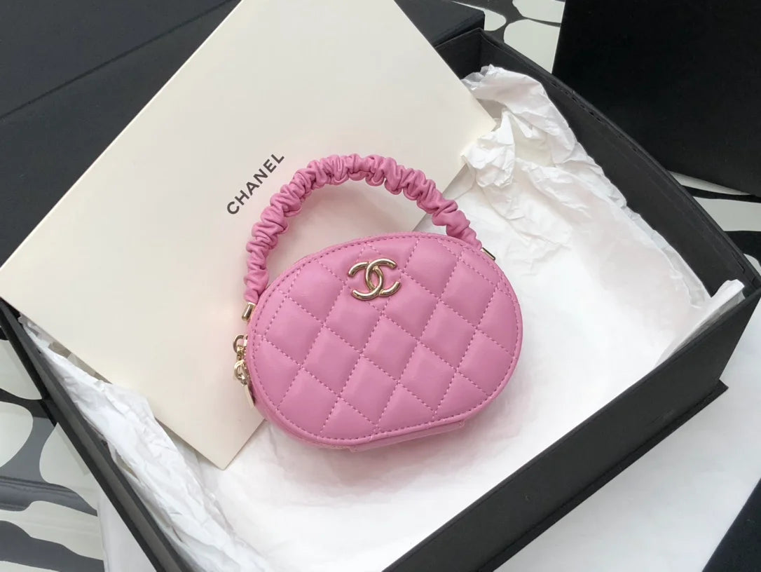Shiny Gold Pink Vanity Case Bag C495