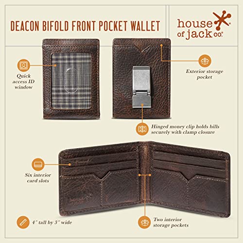 Full Grain Leather Bifold Money Clip Wallet A631962