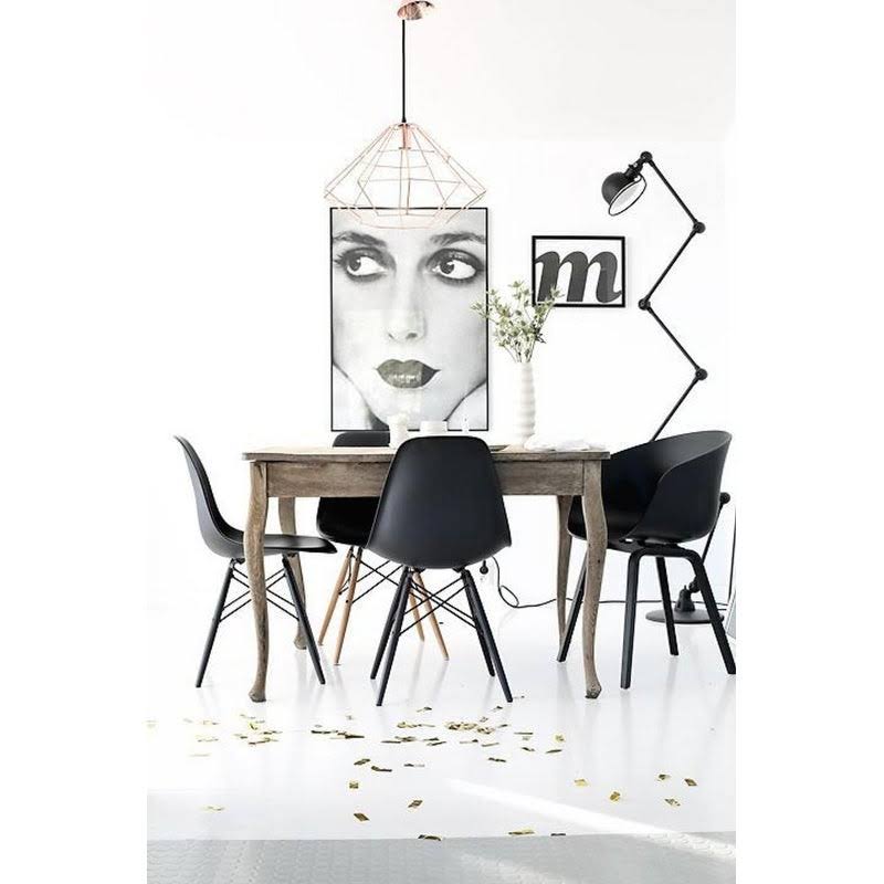Grey Plastic Eiffel Dining Armless Chair W9864