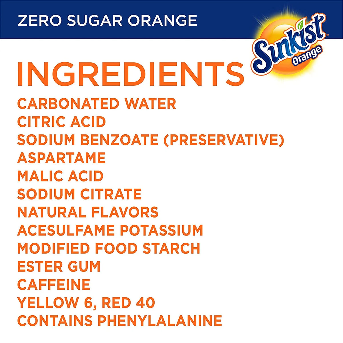 Orange Zero Soda 20 oz Bottles (Pack of 16) A74869
