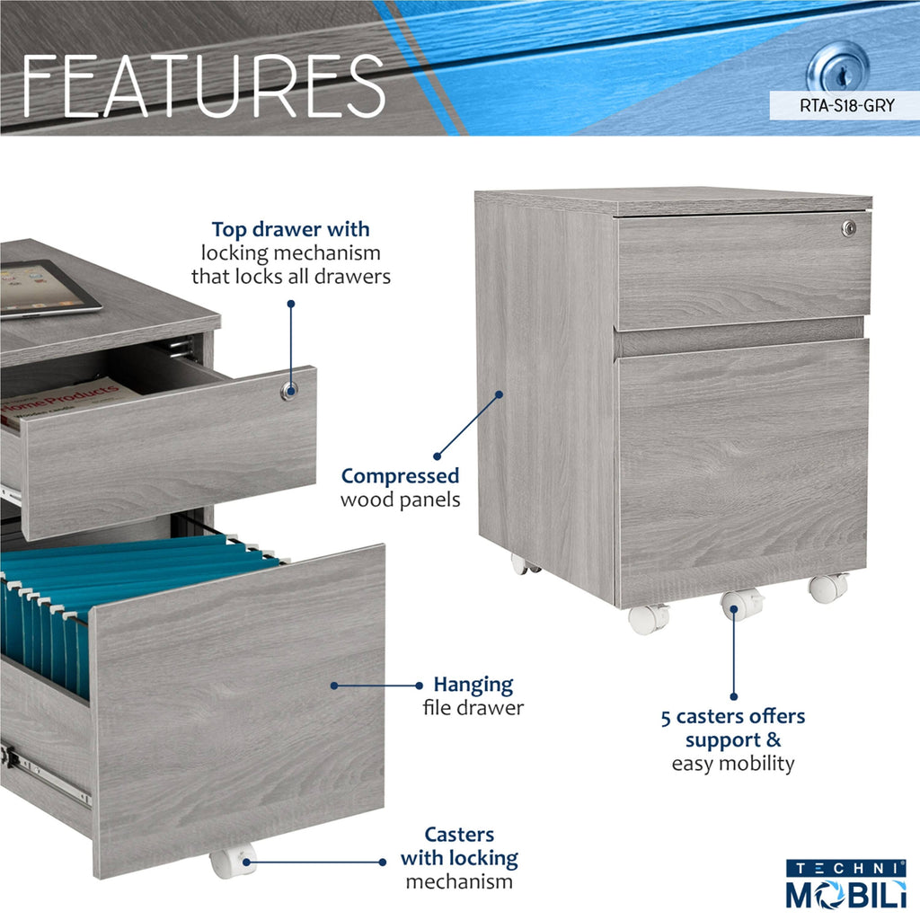 White Two Drawer Vertical Filing Cabinet with Lock R386