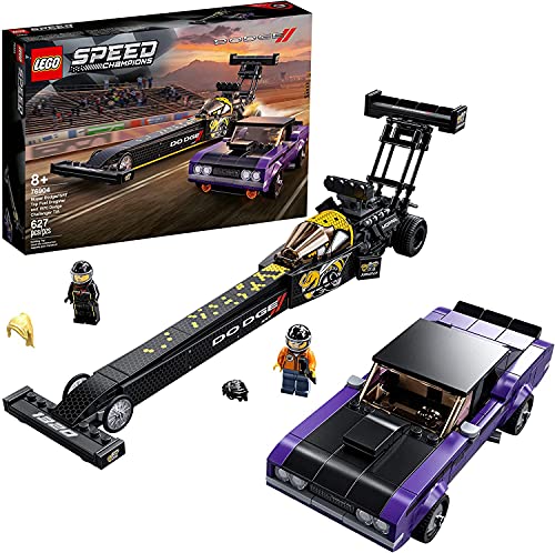 LEGO Speed Champions Dodge//SRT Top Fuel Dragster and 1970 Dodge Challenger T/A Building Toy (627 Pieces) F901