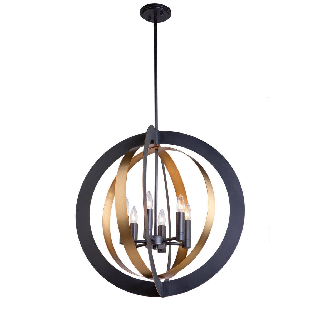 Dark Bronze & Satin Brass Chandelier E68487