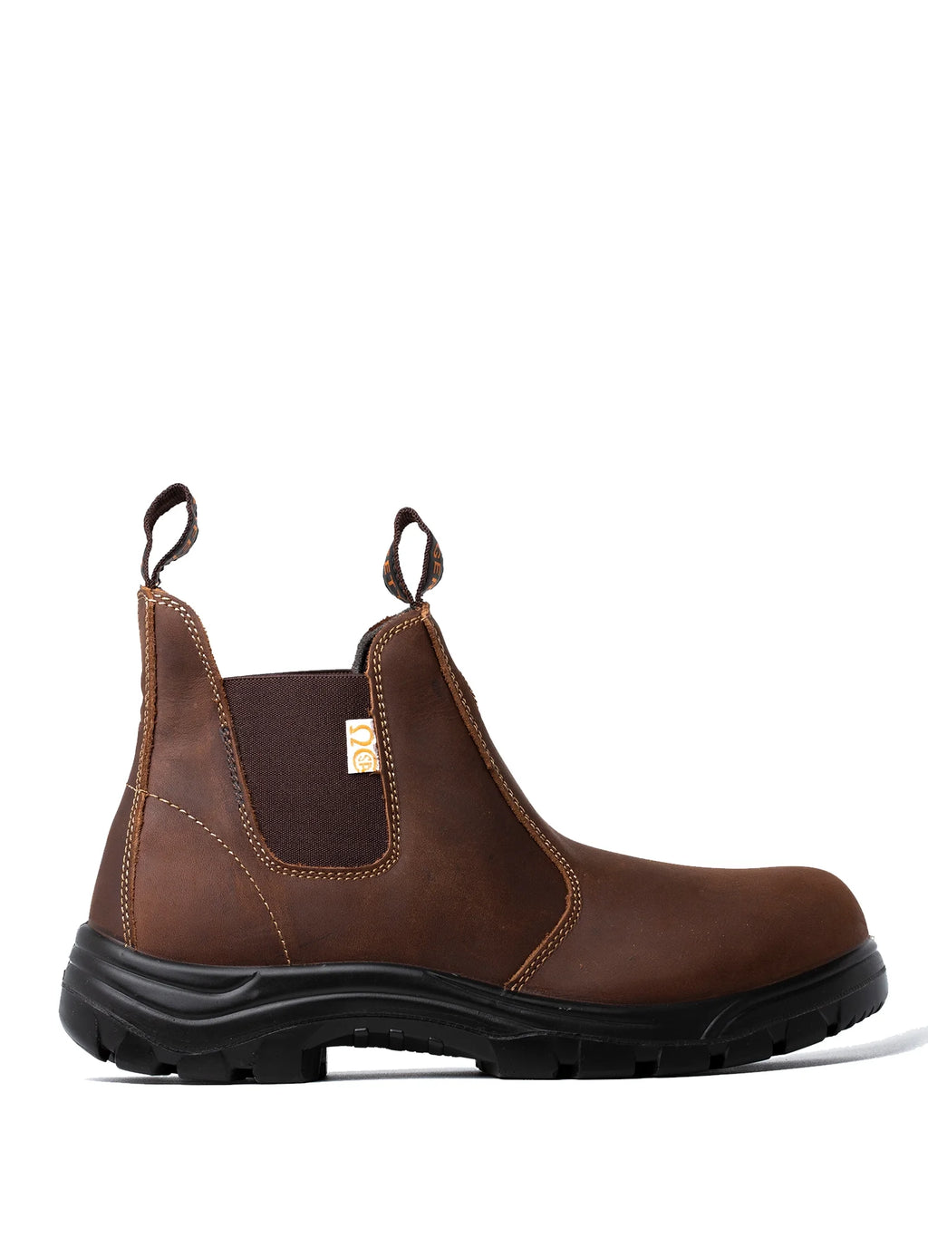 Brown Slip On Leather Steel Toe Work Boots L94229