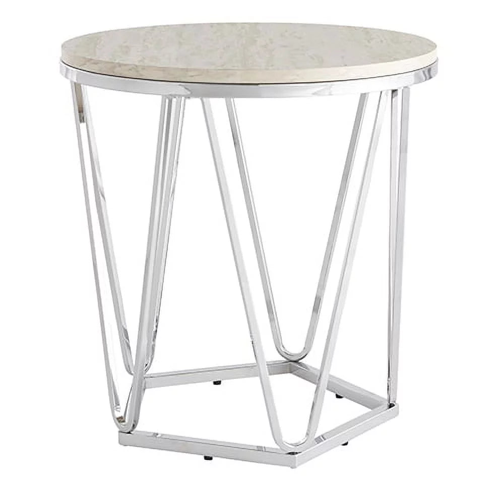 Faux Stone Round Side Table I1749