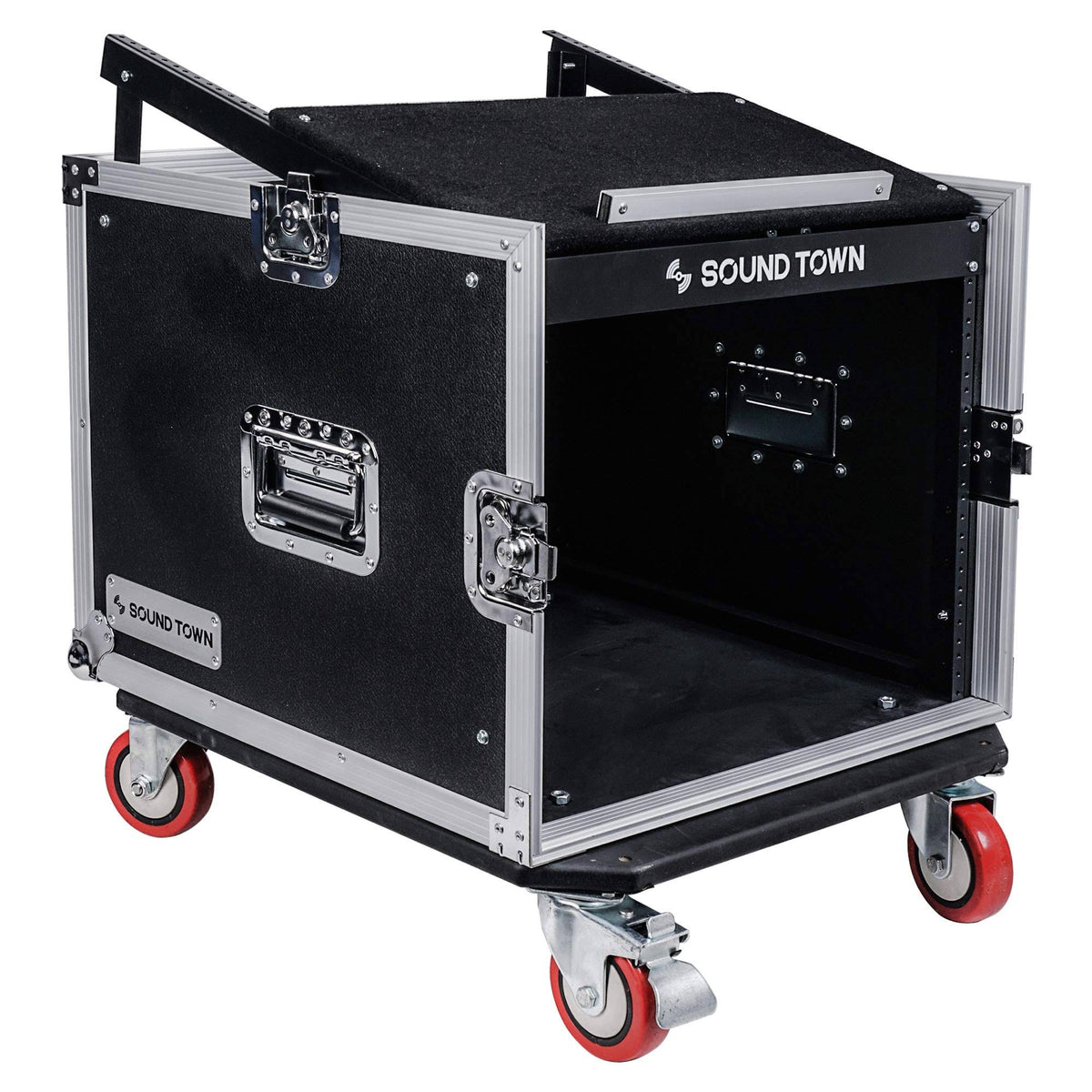 8-Space Pa/dj Rack/Road Case with Slant Mixer Top and Casters Z7339