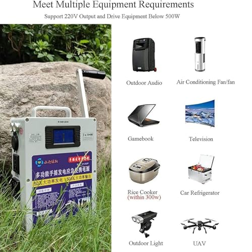 500W Hand Crank Generator with Outlets DC/USB Supply P795106