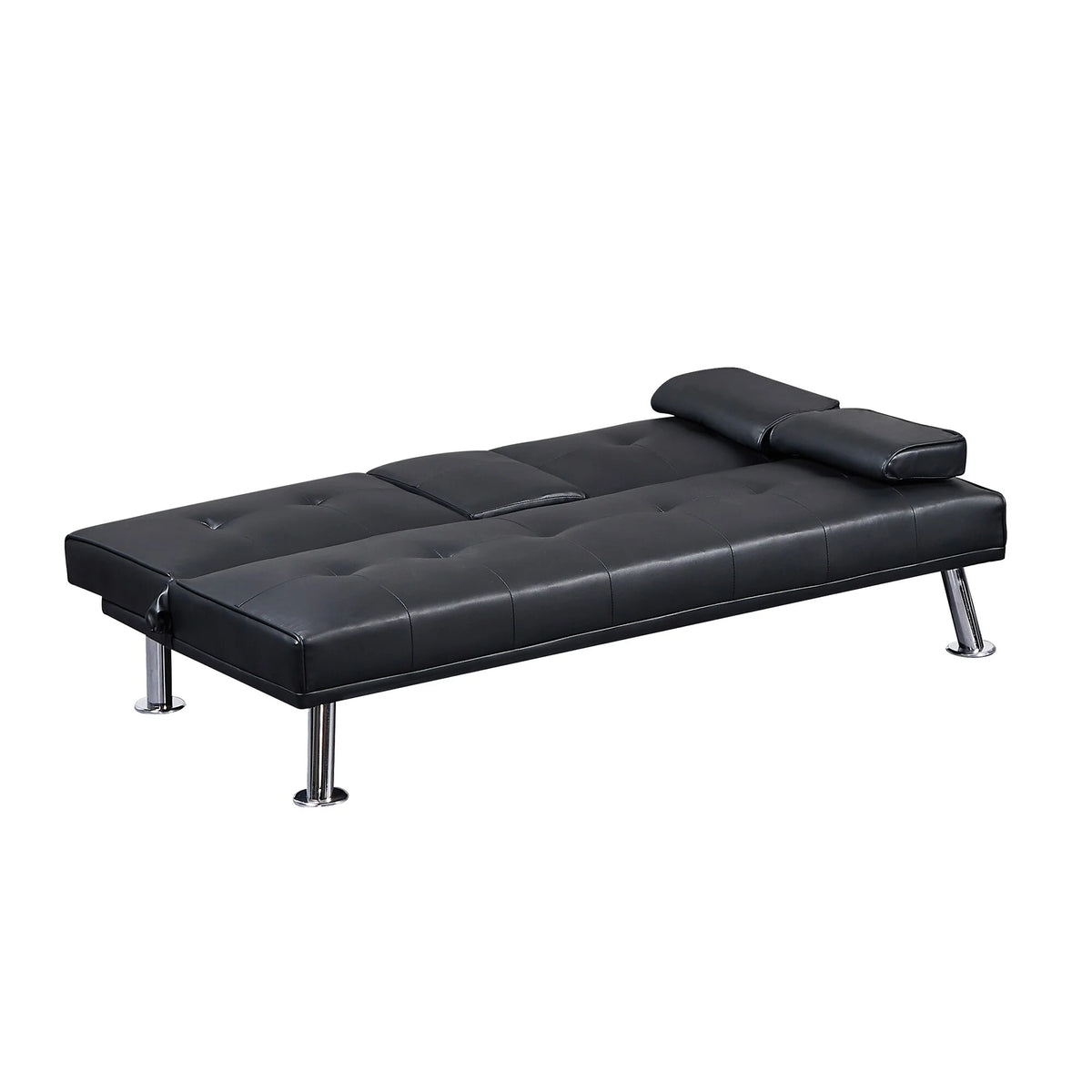 Faux Leather Loveseat Sofa Bed with Cup Holders P23841