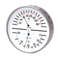 Humidity and Temperature Dial Indicator with White Face and Stainless Steel Case M3401