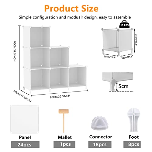 6 Cube Translucent Plastic Storage Organizer T931
