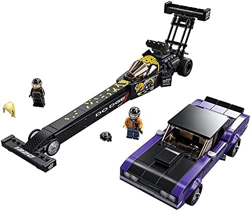 LEGO Speed Champions Dodge//SRT Top Fuel Dragster and 1970 Dodge Challenger T/A Building Toy (627 Pieces) F901
