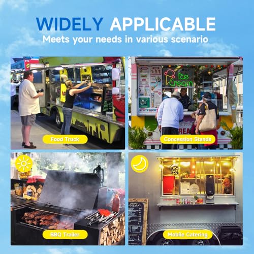 36" x 36" Aluminum Alloy Food Truck Service Window with 4 Screen Windows & Awning Door & Drag Hook H941950