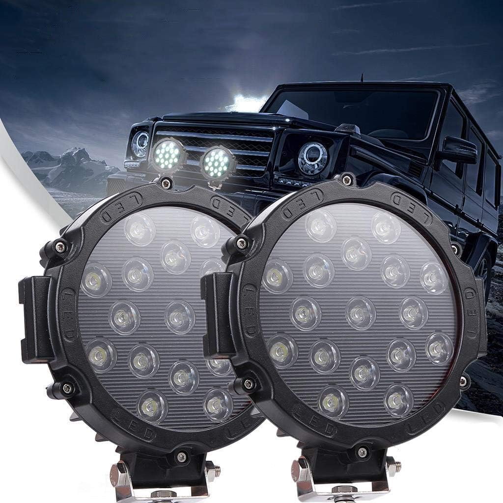 51W Round LED Off-Road Work Lights 4 Pcs Red Z2611