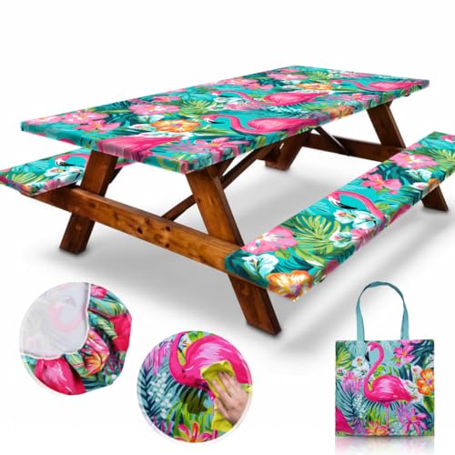 72x30 Inches 4Pcs Waterproof Polyester Picnic Table Cover with Carrying Bag P953